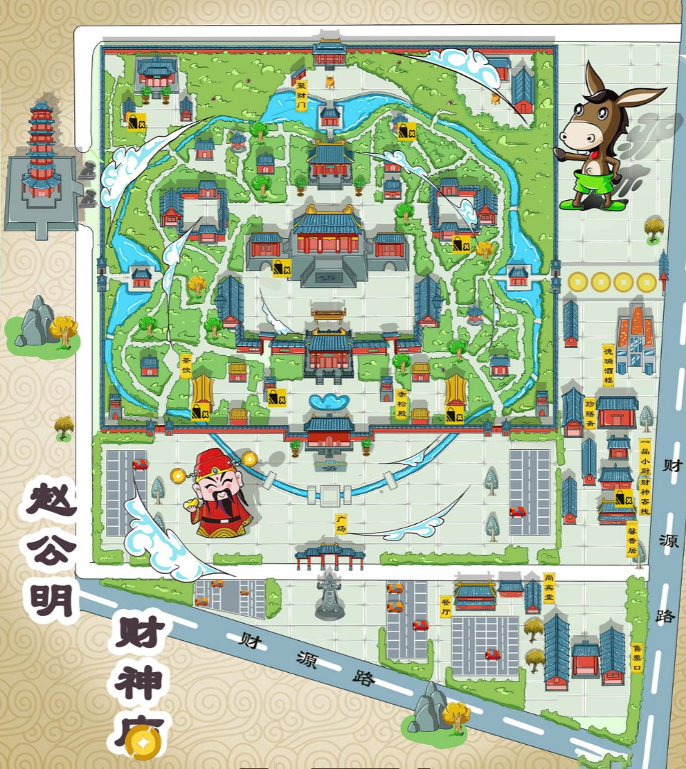 新吴寺庙类手绘地图